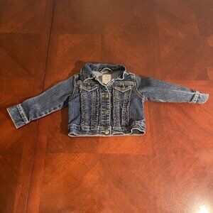 Baby Girls Denim Jacket With Ruffle Detail The Childrens Place Size 12-18 Months